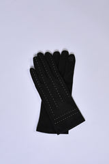 SOLID GLOVES WITH CONTRASTING STITCHES