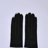 SOLID GLOVES WITH CONTRASTING STITCHES