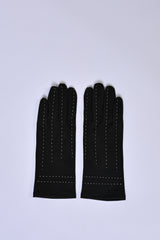 SOLID GLOVES WITH CONTRASTING STITCHES