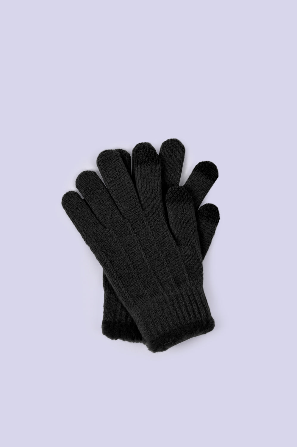 SOLID GLOVES WITH FUR DETAIL