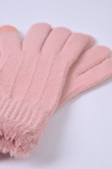 SOLID GLOVES WITH FUR DETAIL