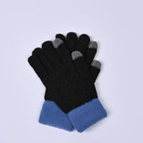 SOLID GLOVES WITH CONTRASTING HEM