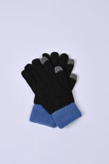 SOLID GLOVES WITH CONTRASTING HEM