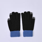 SOLID GLOVES WITH CONTRASTING HEM