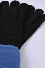 SOLID GLOVES WITH CONTRASTING HEM