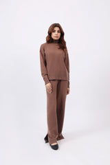 WIDE LEG TROUSERS WITH SLIT