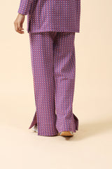 PATTERNED WIDE LEG TROUSER