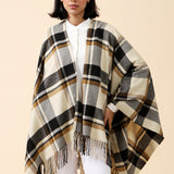 CHECKERED CAPE SHAWL