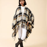 CHECKERED CAPE SHAWL