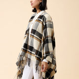 CHECKERED CAPE SHAWL