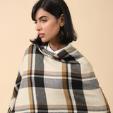 CHECKERED CAPE SHAWL