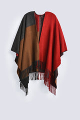 COLOR BLOCK CAPE SHAWL