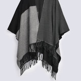 COLOR BLOCK CAPE SHAWL