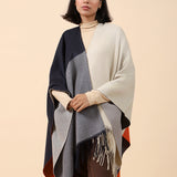 COLOR BLOCK CAPE SHAWL