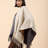 COLOR BLOCK CAPE SHAWL