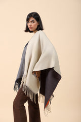 COLOR BLOCK CAPE SHAWL