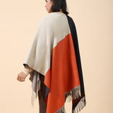 COLOR BLOCK CAPE SHAWL