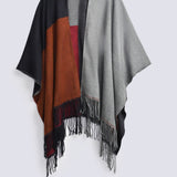 COLOR BLOCK CAPE SHAWL