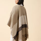 COLOR BLOCK CAPE SHAWL