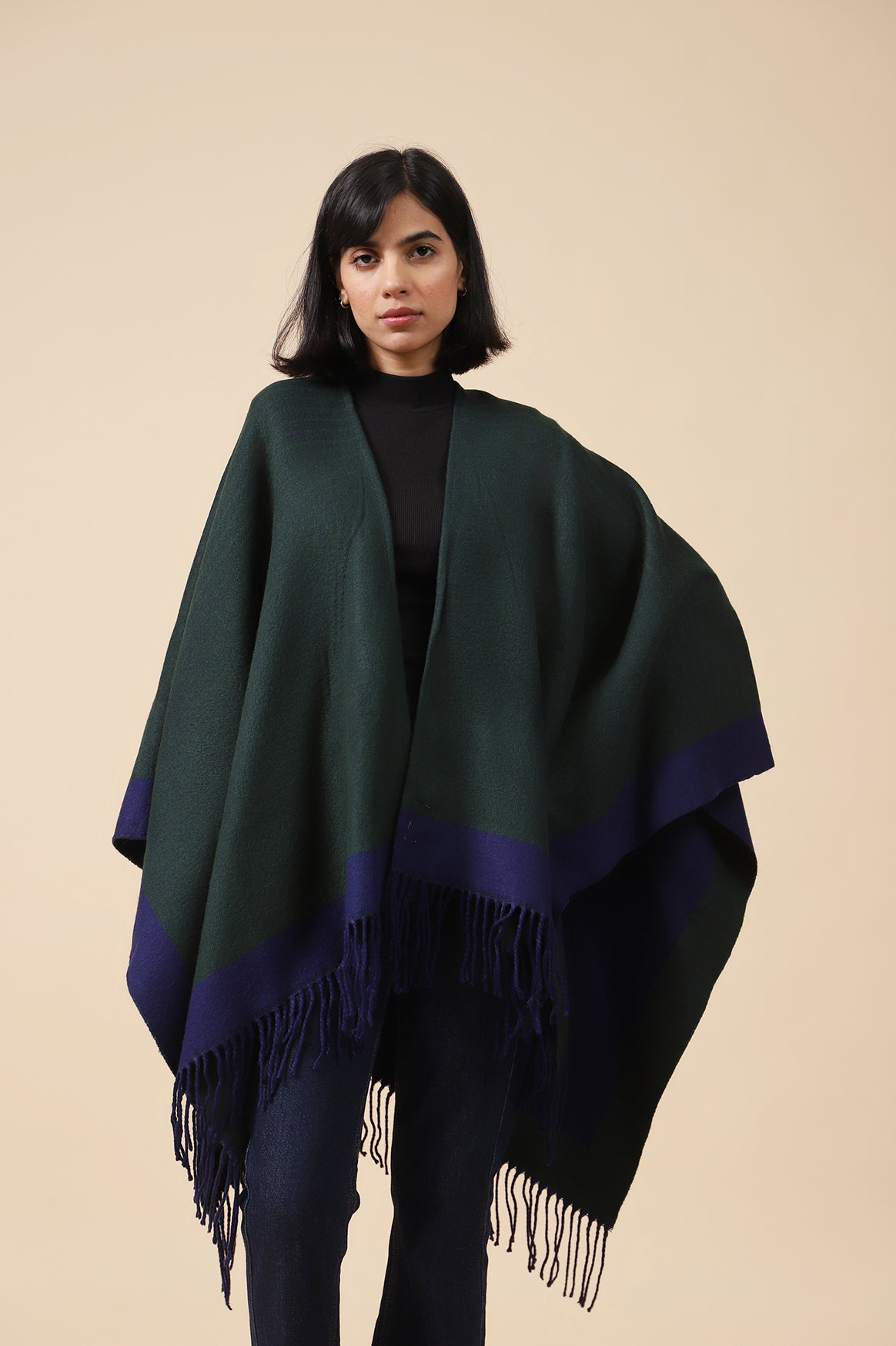 TWO TONED CAPE SHAWL