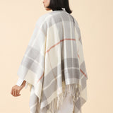 CHECKERED CAPE SHAWL