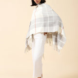 CHECKERED CAPE SHAWL