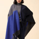 COLOR BLOCK CAPE SHAWL