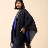 COLOR BLOCK CAPE SHAWL