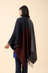 COLOR BLOCK CAPE SHAWL