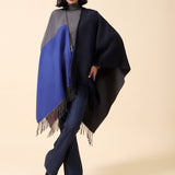 COLOR BLOCK CAPE SHAWL