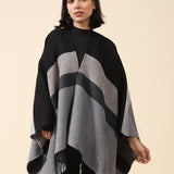 COLOR BLOCK CAPE SHAWL