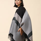 COLOR BLOCK CAPE SHAWL