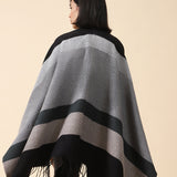 COLOR BLOCK CAPE SHAWL