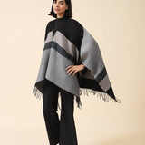 COLOR BLOCK CAPE SHAWL