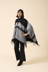 COLOR BLOCK CAPE SHAWL