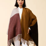 COLOR BLOCK CAPE SHAWL