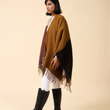 COLOR BLOCK CAPE SHAWL