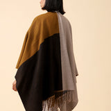 COLOR BLOCK CAPE SHAWL