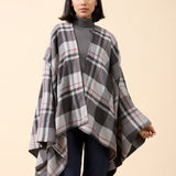 CHECKERED CAPE SHAWL