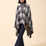 CHECKERED CAPE SHAWL