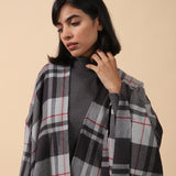 CHECKERED CAPE SHAWL