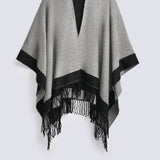 COLOR BLOCK CAPE SHAWL