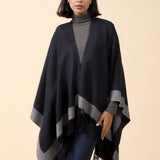 COLOR BLOCK CAPE SHAWL