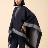 COLOR BLOCK CAPE SHAWL