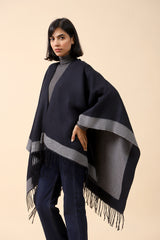 COLOR BLOCK CAPE SHAWL