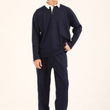 BAGGY FIT RUGBY FULL SLEEVE POLO