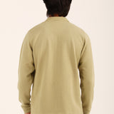 TEXTURED ZIPPER FULL SLEEVE POLO