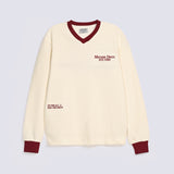 CONTRAST RIB TEXTURED EMBROIDERED TEE