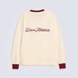 CONTRAST RIB TEXTURED EMBROIDERED TEE