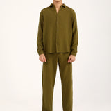 BAGGY FIT TEXTURED DOBBY SHIRT